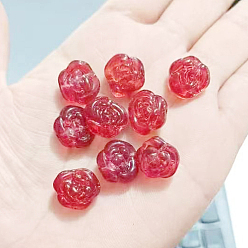 Cerise Perles de verre tchèques, rose, cerise, 12x12mm