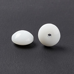 Blanc Perles de verre opaques, plat rond/abaque, blanc, 8.5x4.5mm, Trou: 1.6mm