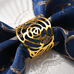 1 Valentine's Day table decorations rose napkin ring gold hollow flower napkin button napkin ring