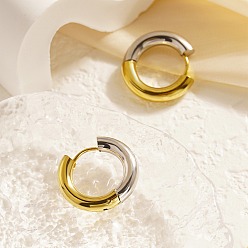 Золотой & Цвет Нержавеющей Стали Двухцветные 304 серьги-кольца из нержавеющей стали для женщин, золотые и нержавеющая сталь цвет, 20 мм
