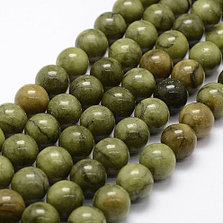 Green Jade Natural Chinese Jade Beads Strands, TaiWan Jade, Round, 12mm, Hole: 1.8mm, about 32pcs/strand, 15.4 inch