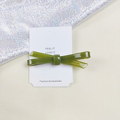 Vert Pince à cheveux en acrylique papillon printanier - jolie pince latérale avec étiquette dorée française.