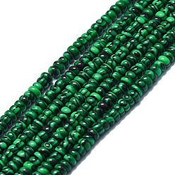 Malachite Synthetic Malachite Beads Strands, Disc, 4x1.5~2mm, Hole: 0.5mm, about 96pcs/strand, 15.55''(39.5cm)