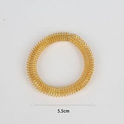 Golden Steel Round Stretch Chain Bracelet, Spiky Sensory Massage Bracelet for Stress Relief, Golden, 2-1/8 inch(5.5cm)