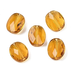 Темно-Золотистый Стекло имитация австрийских хрустальных бусин, овальные, граненые, темные золотарник, 8x9x4.5 мм, отверстие : 1.2 мм