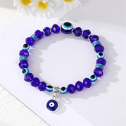 Blue bead blue eye pendant. Unique Pearl Bracelet with Devil Eye Charm and Fashionable Tassel Pendant