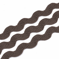 Coconut Brown Polypropylene Fiber Ribbons, Wave Shape, Coconut Brown, 7~8mm, 15yard/bundle, 6bundles/bag