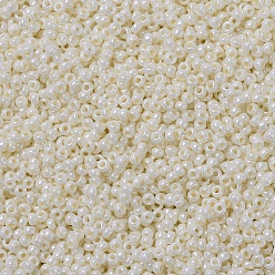 (RR421) Opaque Cream Luster MIYUKI Round Rocailles Beads, Japanese Seed Beads, 11/0, (RR421) Opaque Cream Luster, 11/0, 2x1.3mm, Hole: 0.8mm, about 5500pcs/50g