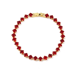 Красный Латунные ромбовидные кубические циркониевые ожерелья-чашки для женщин, реальный 18 k позолоченный, стойки покрытие, без кадмия и без свинца, долговечный, красные, 7-1/2 дюйм (19.1 см)