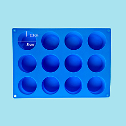 Royal Blue Silicone Non-Stick 12-Cup Standard Muffin Pan, Baking Tray Cake Mold, Royal Blue, 50x23mm