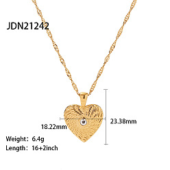 JDN21242 Fashion retro necklace stainless steel twist chain mother-of-pearl love necklace titanium steel necklace girls sense of luxury