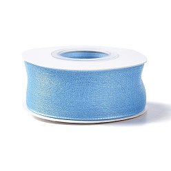 Light Sky Blue 10 Yards Polyester Chiffon Ribbon, for DIY Jewelry Making, Light Sky Blue, 1- inch(25.5mm)