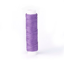 Medium Orchid Round Waxed Polyester Twisted Cord, Micro Macrame Cord, for Leather Projects, Bookbinding, Medium Orchid, 0.65mm, about 21.87 yards(20m)/roll