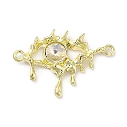 Golden Alloy Crystal Rhinestone Pendants, Eye with Tears Charms, Golden, 30x21x4mm, Hole: 1.6mm