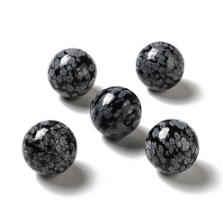 Obsidienne De Flocon De Neige Flocon de neige naturelles perles en obsidienne, pas de trous / non percés, ronde, 25~25.5mm