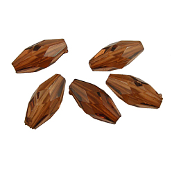 Saddle Brown Transparent Acrylic Beads, Faceted, Rice, Saddle Brown, 12x6mm, Hole: 1.5mm, about 2750pcs/500g