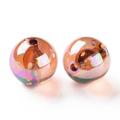 Chocolate Transparent Acrylic Beads, AB Color Plated, Round, Chocolate, 20x19mm, Hole: 3mm, about 111pcs/500g