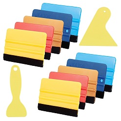 Mixed Color Olycraft 12Pcs 6 Style Plastic Squeegee & Putty Knife Set, for Spackling, Cleaning Tools, Mixed Color, 72~96x48~99x1.2~7mm, 2pcs/style