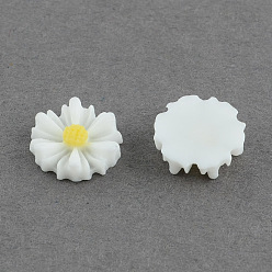 White Flatback Hair & Costume Accessories Ornaments Scrapbook Embellishments Resin Flower Daisy Cabochons, White, 9x2.5mm