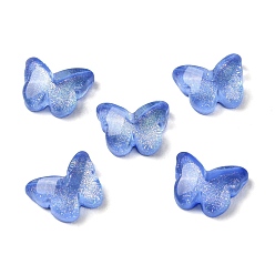 Королевский синий K 9 стеклянные кабошоны, с блеском порошок, бабочка, королевский синий, 6.2x7.9x2.5 мм