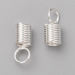 Silver Iron Cord End, Silver Color Plated, 10x4.5mm, Hole: 3.5mm, Inner Diameter: 3.5mm
