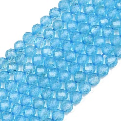 Топаз Натуральный топаз кристалл бисер прядь, круглые, граненые, класс AAA, 6 мм, отверстие : 0.8 мм, около 62 шт / нитка, 14.88'' (37.8 см)