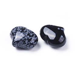 Snowflake Obsidian Natural Snowflake Obsidian  Heart Love Stone, Pocket Palm Stone for Reiki Balancing, 20x25x11~13mm