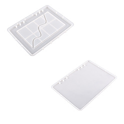 Rectangle Silicone Binder Notebook Cover Quicksand Molds, Shaker Molds, Resin Casting Molds, for UV Resin, Epoxy Resin Craft Making, Rectangle, 228x168x10mm & 223x163x5mm, 2pcs/set