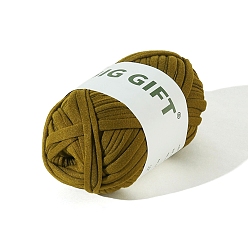 Dark Olive Green Polyester Cloth Yarn, For Hand Knitting Thick Thread, Crochet Cloth Yarn, Dark Olive Green, 5mm, about 32.81 Yards(30m)/Skein