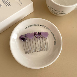 Purple color scheme Sweetheart Vinegar Acetate Hair Comb Clip for Women with Versatile and Chic Design, Anti-Slip Grip, Perfect for Frizzy Hair Styling Accessories.