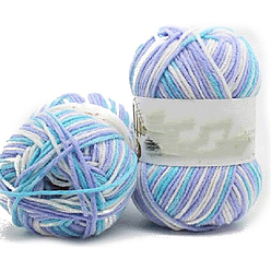 Colorful 5-Ply Segment Dyed Milk Cotton Yarn, for Knitting Hat Blanket Scarf Clothes, Colorful, 2.5mm, 50g/skein
