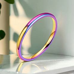 Rainbow Color Bagues en acier inoxydable, couleur arc en ciel, taille us 6 (16.5 mm)