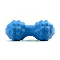Озёрно--синий Tpr массажный шарик с арахисом, массажный роликовый мяч для двойного лакросса, для массажа мышц глубоких тканей, Плут синий, 65 мм