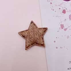 Сиена Кабошоны из хлопчатобумажной ткани, звезда, цвет охры, 40 мм