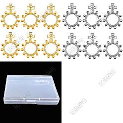 (52) Непрозрачная лаванда 30шт. 2 цвета, четки из цинкового сплава, большие подвески, одна десятка, кольцо с крестом и распятием для молитвы, разноцветные, 43x32 мм, 15 шт / цвет