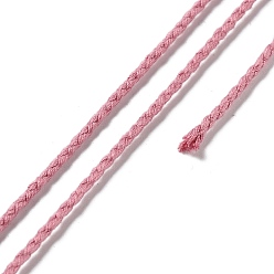 Бледно-фиолетовый Красный 20м плетеный шнур из полиэстера для изготовления ювелирных изделий, круглые, бледно-фиолетовый красный, 2 мм, около 21.87 ярдов (20 м) / рулон