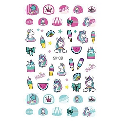 Colorful Horse Pattern Nail Art Stickers Decals, 3D Nail Design Manicure Tips, for Women Girls Manicure Nail Art Decoration, Colorful, 9.2x6cm
