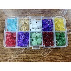 Mixed Color Nbeads 200Pcs 10 Colors Spray Painted Glass Beads, Clover, Mixed Color, 10x10x5mm, Hole: 1mm