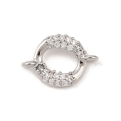 Платина Звенья кольца из латуни с микропаве из прозрачного кубического циркония, без кадмия и без свинца, стойки покрытие, долговечный, платина, 13x9x1.8 мм, отверстие : 1.5 мм