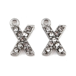 Letter X 304 из нержавеющей стали амулеты горный хрусталь, цвет нержавеющей стали, Письмо X, 9.5x6x2, отверстие : 1 мм
