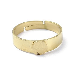 Золотой 304 установка колец колодок из нержавеющей стали, круглые, золотые, лоток : 3~5 мм, 3~5 мм, размер США 7 (17.3 мм)