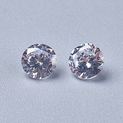 Clear Cubic Zirconia Pointed Back Cabochons, Diamond, Faceted, Clear, 5x3mm
