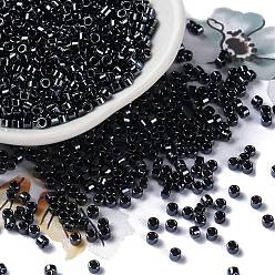 Midnight Blue Baking Paint Glass Seed Beads, Cylinder, Midnight Blue, 2.5x2mm, Hole: 1.4mm, about 45359pcs/pound