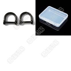 Electrophoresis Black CHGCRAFT 2Pcs 304 Stainless Steel D-Ring Anchor Shackle Clasps, Electrophoresis Black, 17.5x18.5x6mm