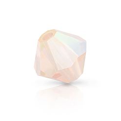 70120 20000 Light Rose AB 2x Хрустальные бусины preciosa®, чешский хрусталь, биконус(451 69 302 рондель), 70120 20000 светло-розовый ab 2x, 4 мм, отверстие : 0.8 мм