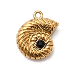 Реактивный Самолет 304 подвески из нержавеющей стали с микропаве из стразов, подвески в форме ракушек, ионное покрытие (ip), реальный 18 k позолоченный, струя, 17x13.5x5 мм, отверстие : 1.4 мм