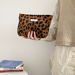 Leopard Модная портативная вельветовая косметичка для хранения косметики, для женщин, рисунок для леопарда, 17x21x6 см
