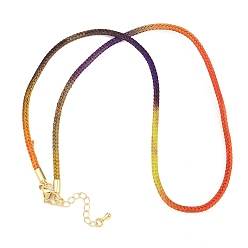 Разноцветный Изготовление ожерелий из окрашенного поликоттонового шнура, с латунными выводами и 303 застежками из лобстера из нержавеющей стали, реальный 18 k позолоченный, красочный, 18.11~18.19 дюйм (46~46.2 см)