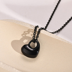 Electrophoresis Black Openable 316L Surgical Stainless Steel Memorial Urn Ashes Pendants, Heart, Electrophoresis Black, 15.2x13mm