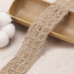 Tan 2M Linen Braided Ribbon, Decoration Ribbons, Tan, 1-1/4 inch(33mm), about 2.19 Yards(2m)/pc